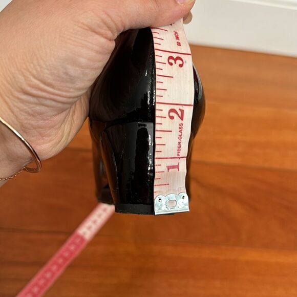 Stuart Weitzman Black Patent Leather Peep Toe Pumps Size 9 - Picture 9 of 9